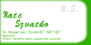 mate szvatko business card
